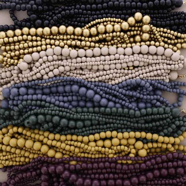 LONG MULTI-BEAD WOODEN NECKLACE