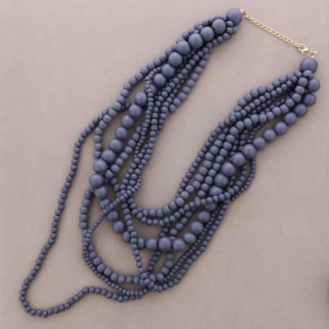 LONG MULTI-BEAD WOODEN NECKLACE