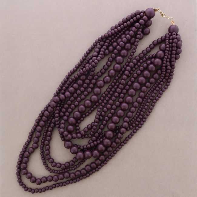 LONG MULTI-BEAD WOODEN NECKLACE