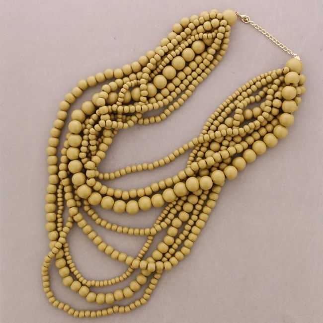 LONG MULTI-BEAD WOODEN NECKLACE