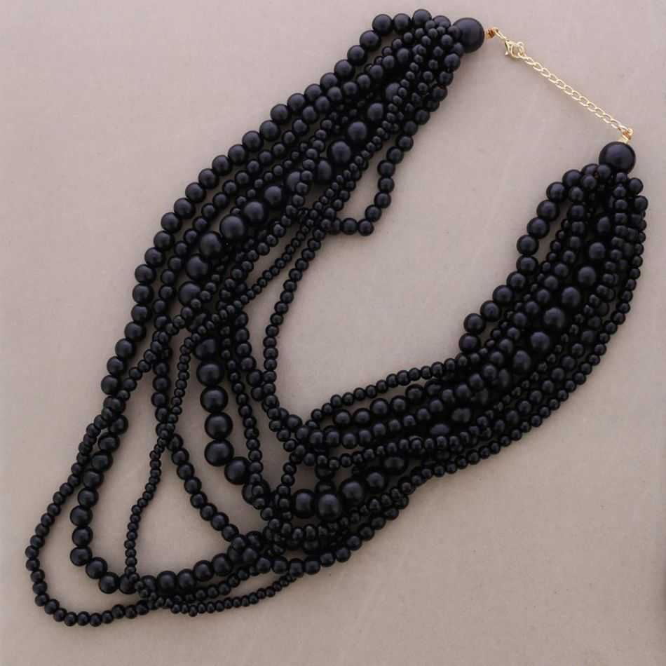 LONG MULTI-BEAD WOODEN NECKLACE