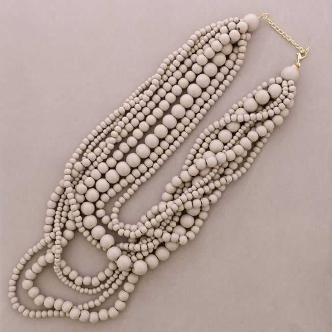 LONG MULTI-BEAD WOODEN NECKLACE