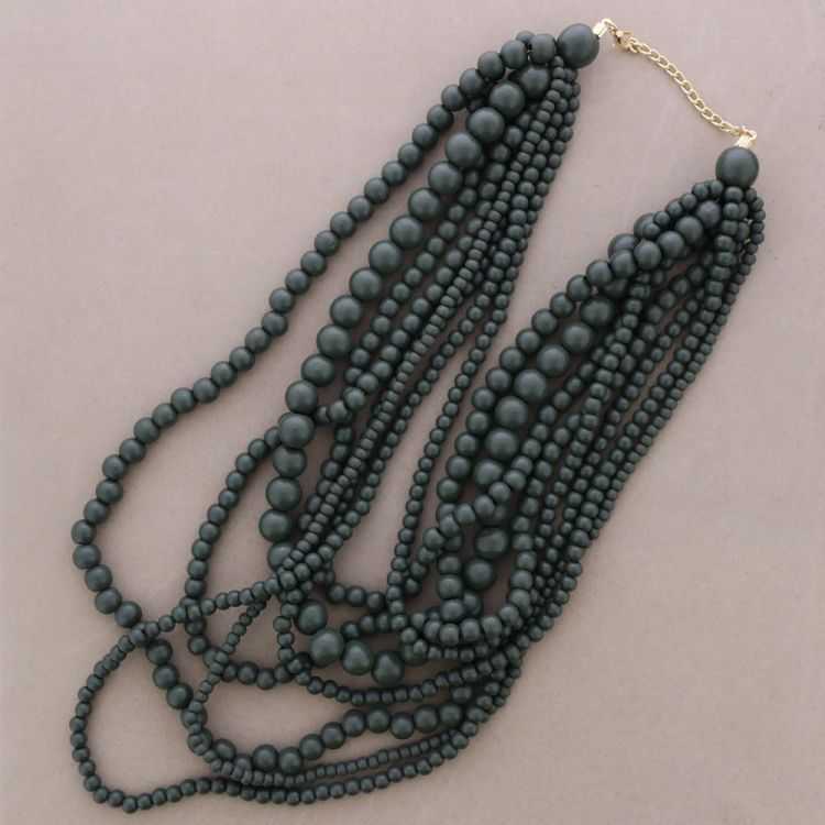 LONG MULTI-BEAD WOODEN NECKLACE 2