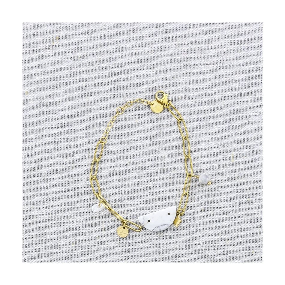 PULSERA ACERO CADENA COLGANTES MEDALLA PIEDRAS