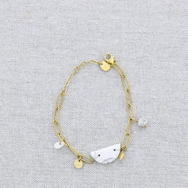 PULSERA ACERO CADENA COLGANTES MEDALLA PIEDRAS