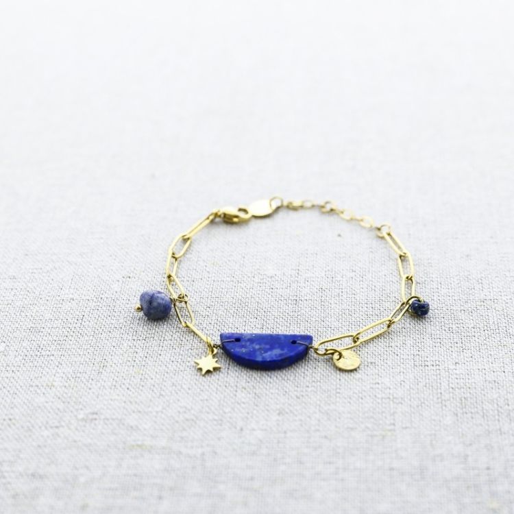 PULSERA ACERO CADENA COLGANTES MEDALLA PIEDRAS