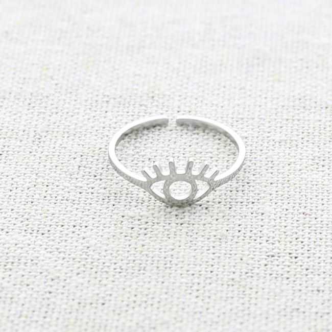 ADJUSTABLE STEEL RING WITH TURKISH EYE