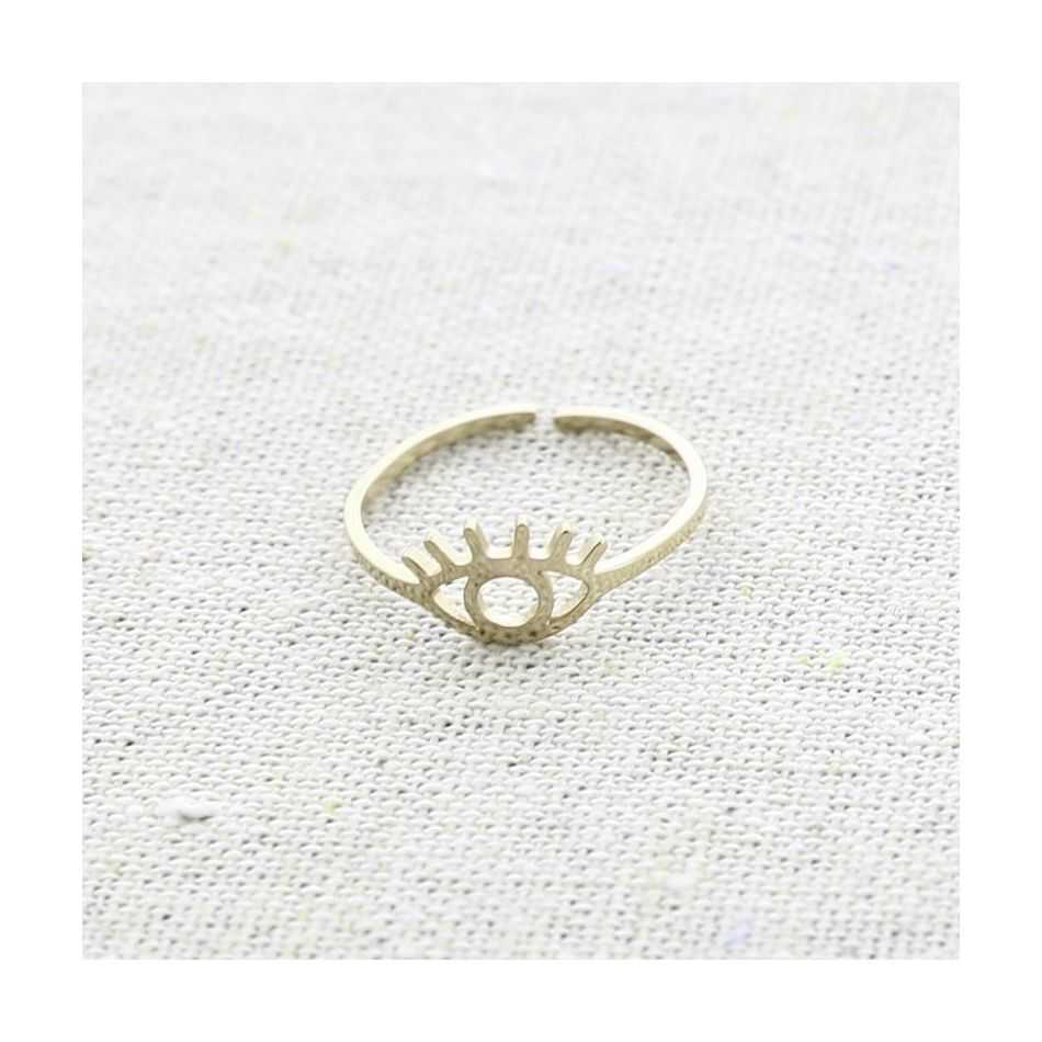 ADJUSTABLE STEEL RING WITH TURKISH EYE