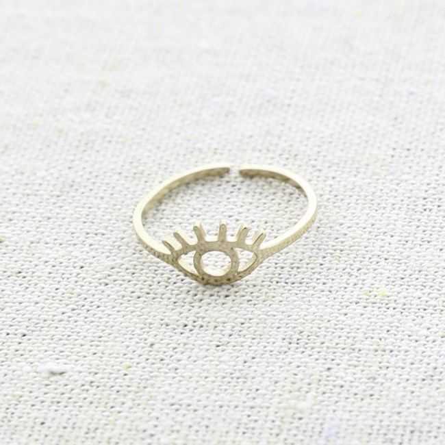 ADJUSTABLE STEEL RING WITH TURKISH EYE