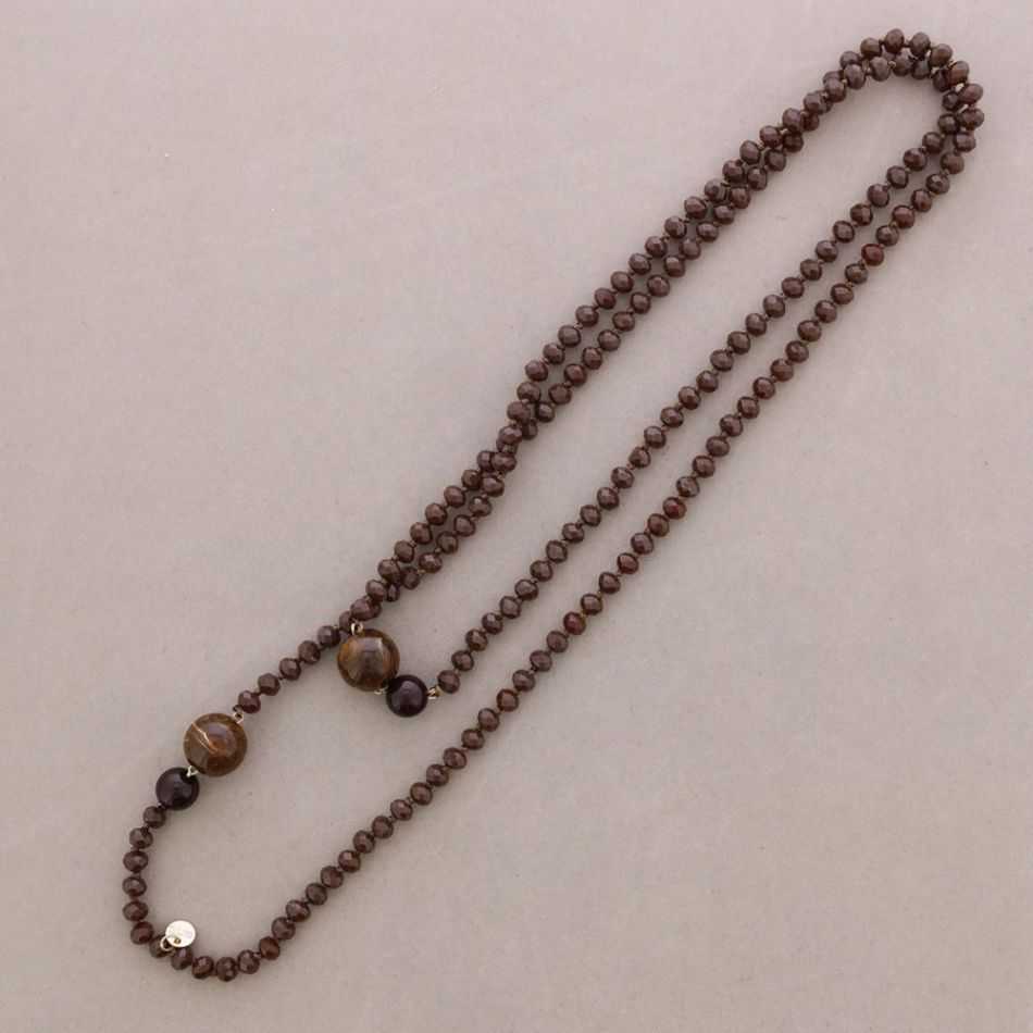 LONG NECKLACE FACETED CRYSTAL BEADS RESIN BEADS 150CM