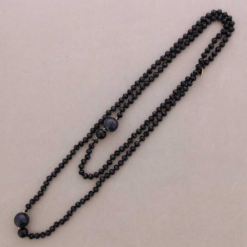 LONG NECKLACE FACETED CRYSTAL BEADS RESIN BEADS 150CM