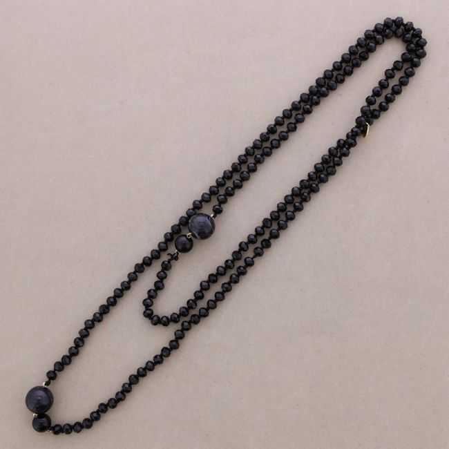 LONG NECKLACE FACETED CRYSTAL BEADS RESIN BEADS 150CM