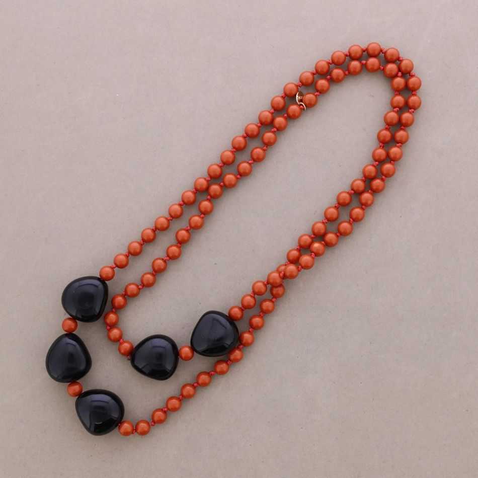 LONG NECKLACE RESIN BEADS 120CM