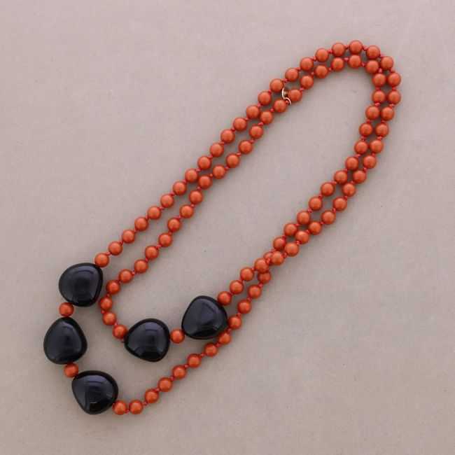 LONG NECKLACE RESIN BEADS 120CM