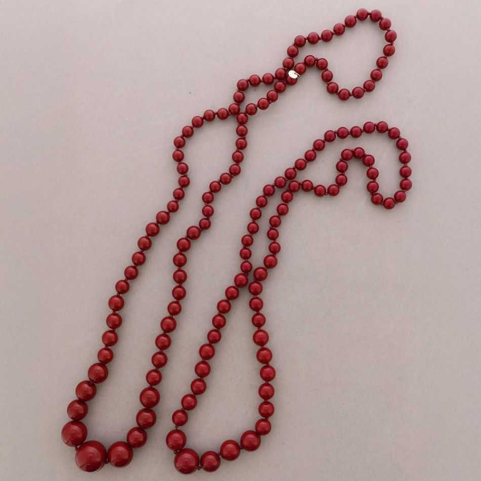 SET LONG NECKLACE BEADS RESIN