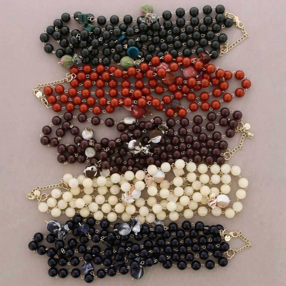 GARGANTILLA MULTI CUENTAS RESINA COLGANTES BOLAS FORRADAS