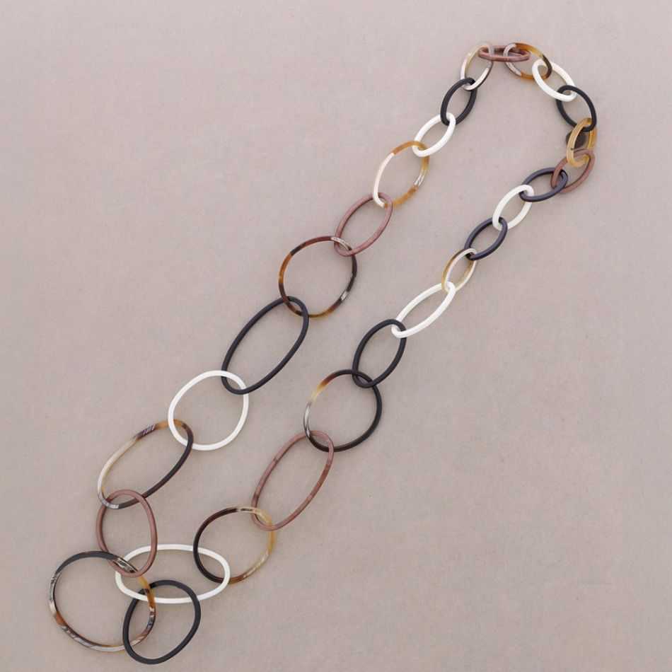 COLLAR LARGO ESLABONES RESINA COLORES