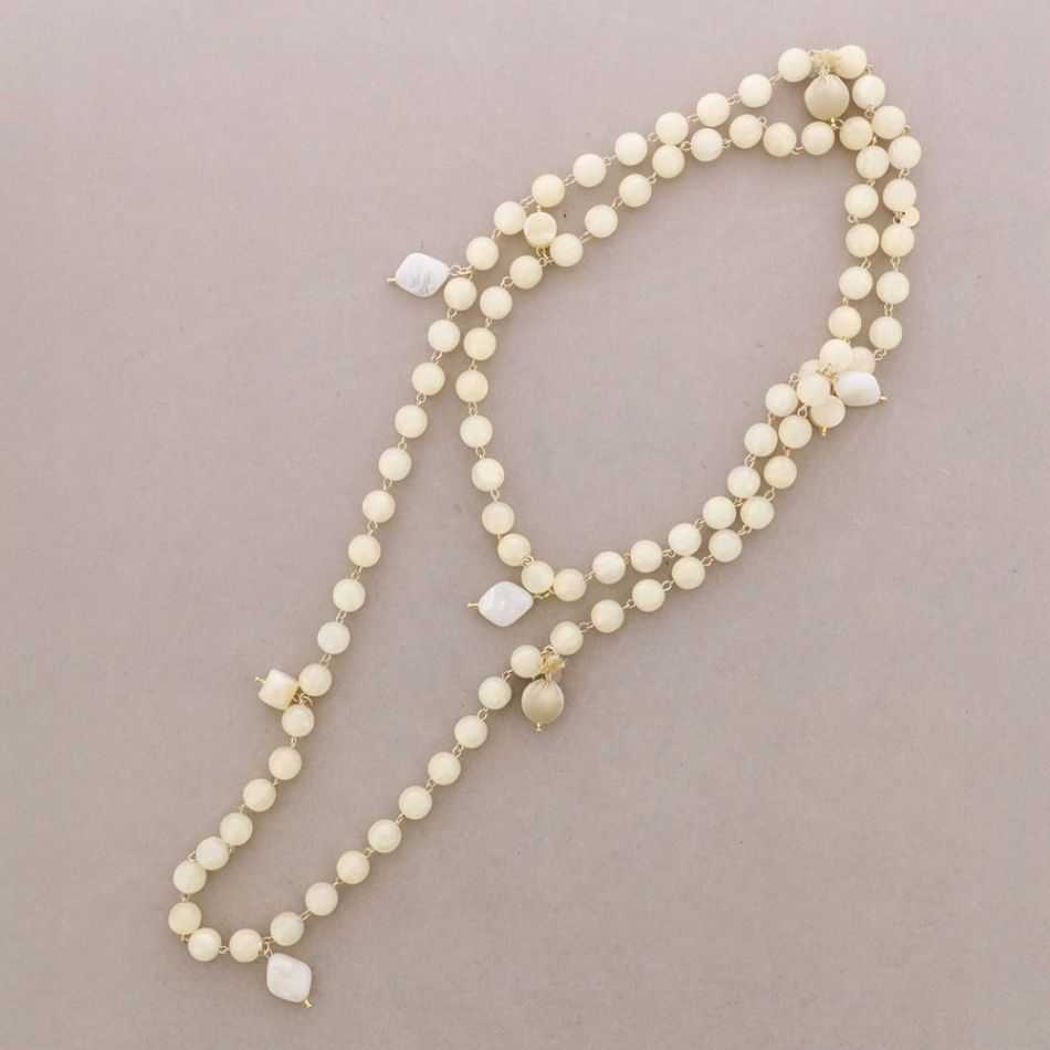 COLLAR LARGO CUENTAS BOLAS RESINA COLGANTES BOLAS FORRADAS TELA