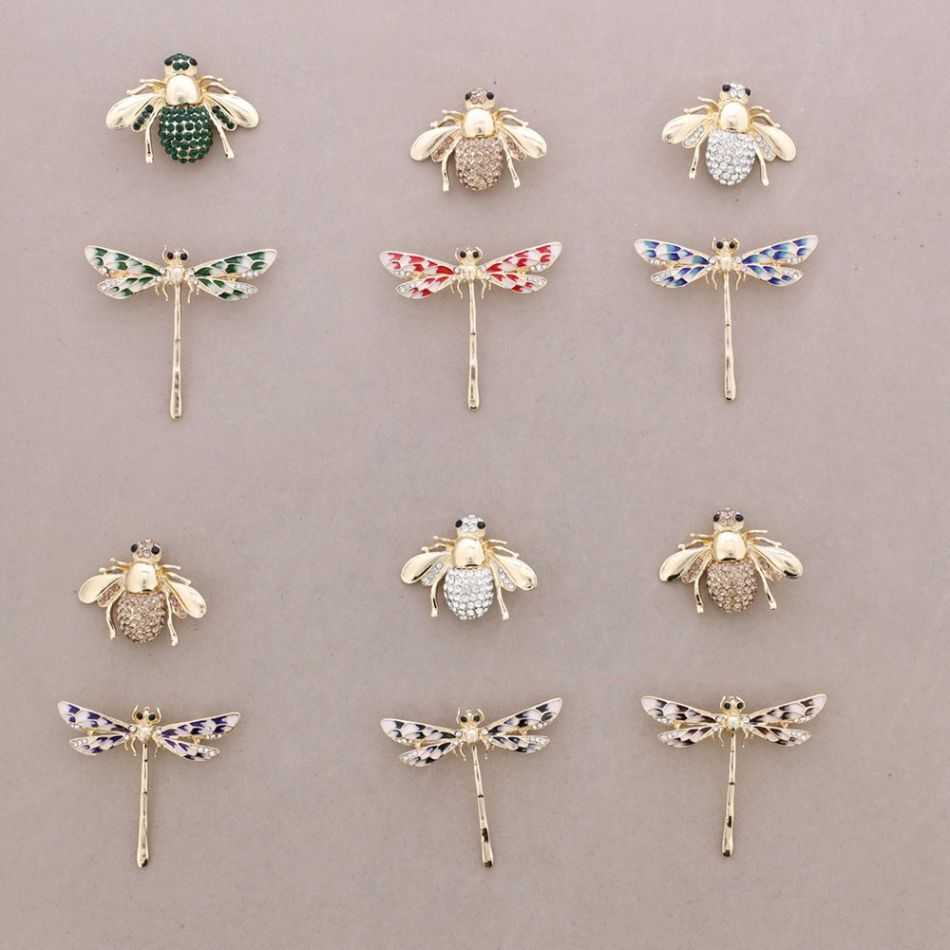BROCHE SET INSECTO LIBÉLULA CRISTAL METAL