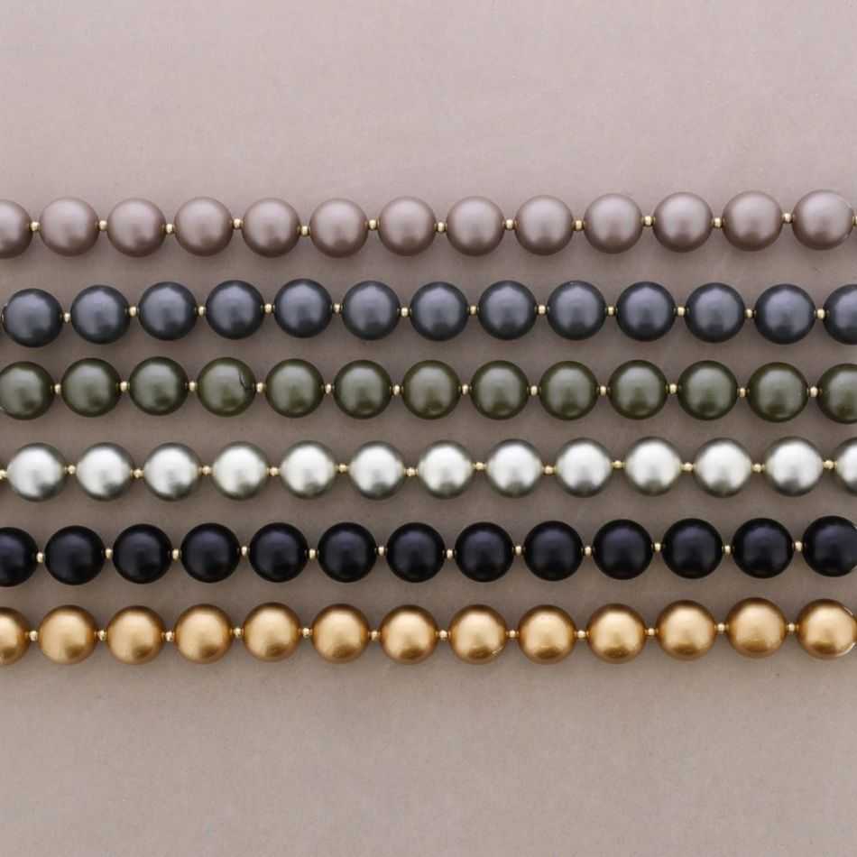 SHORT NECKLACE BEADS BALLS METALLIC FINISH
