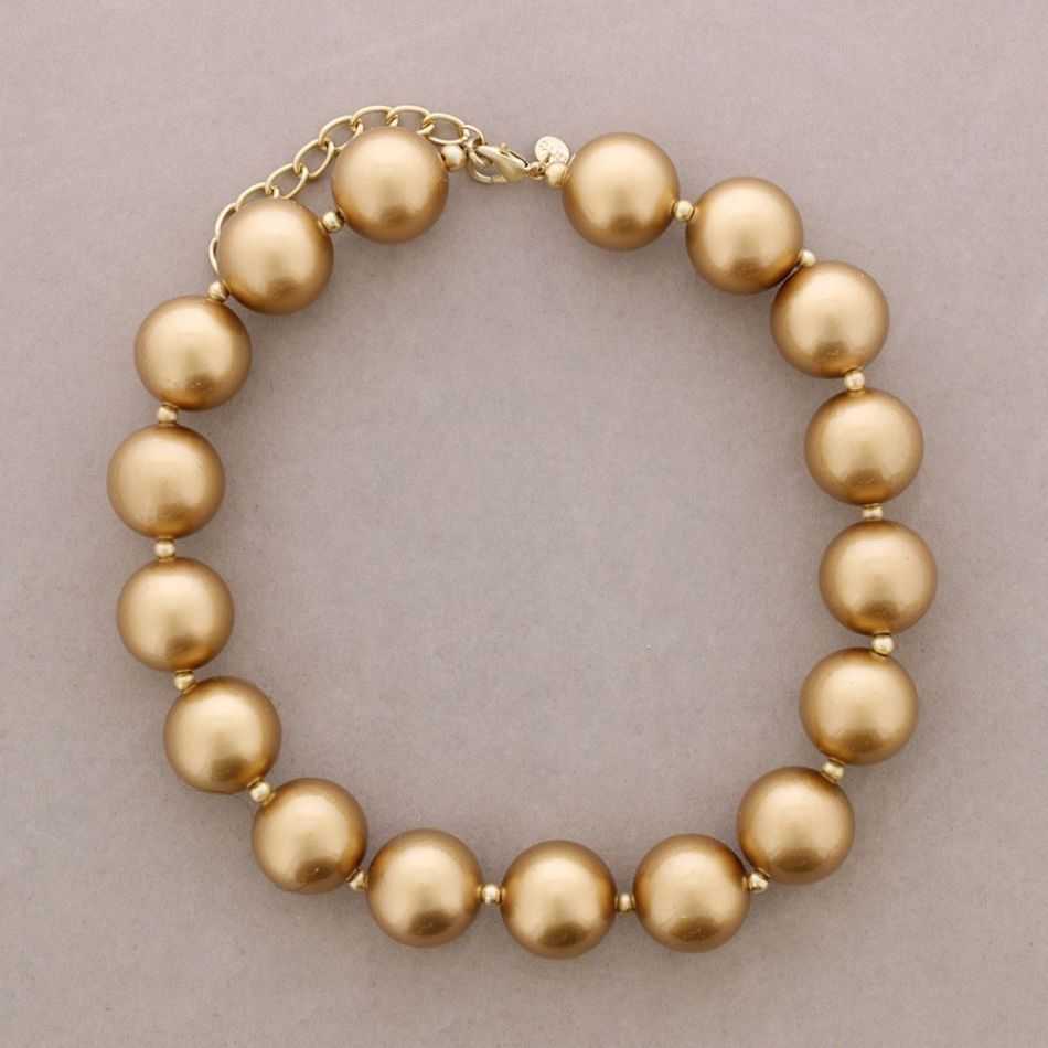 SHORT NECKLACE BEADS BALLS METALLIC FINISH