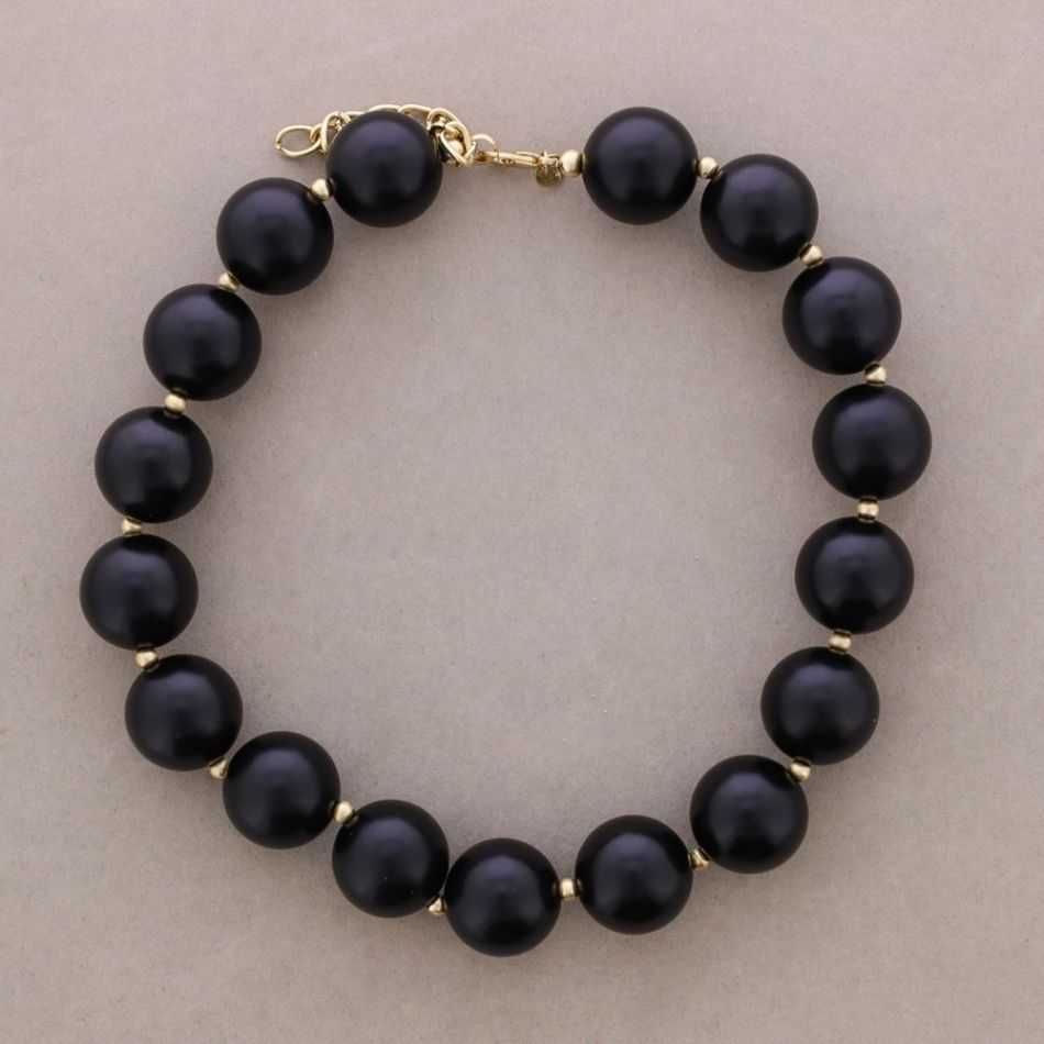 SHORT NECKLACE BEADS BALLS METALLIC FINISH