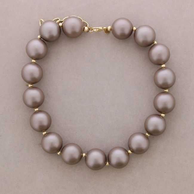 SHORT NECKLACE BEADS BALLS METALLIC FINISH