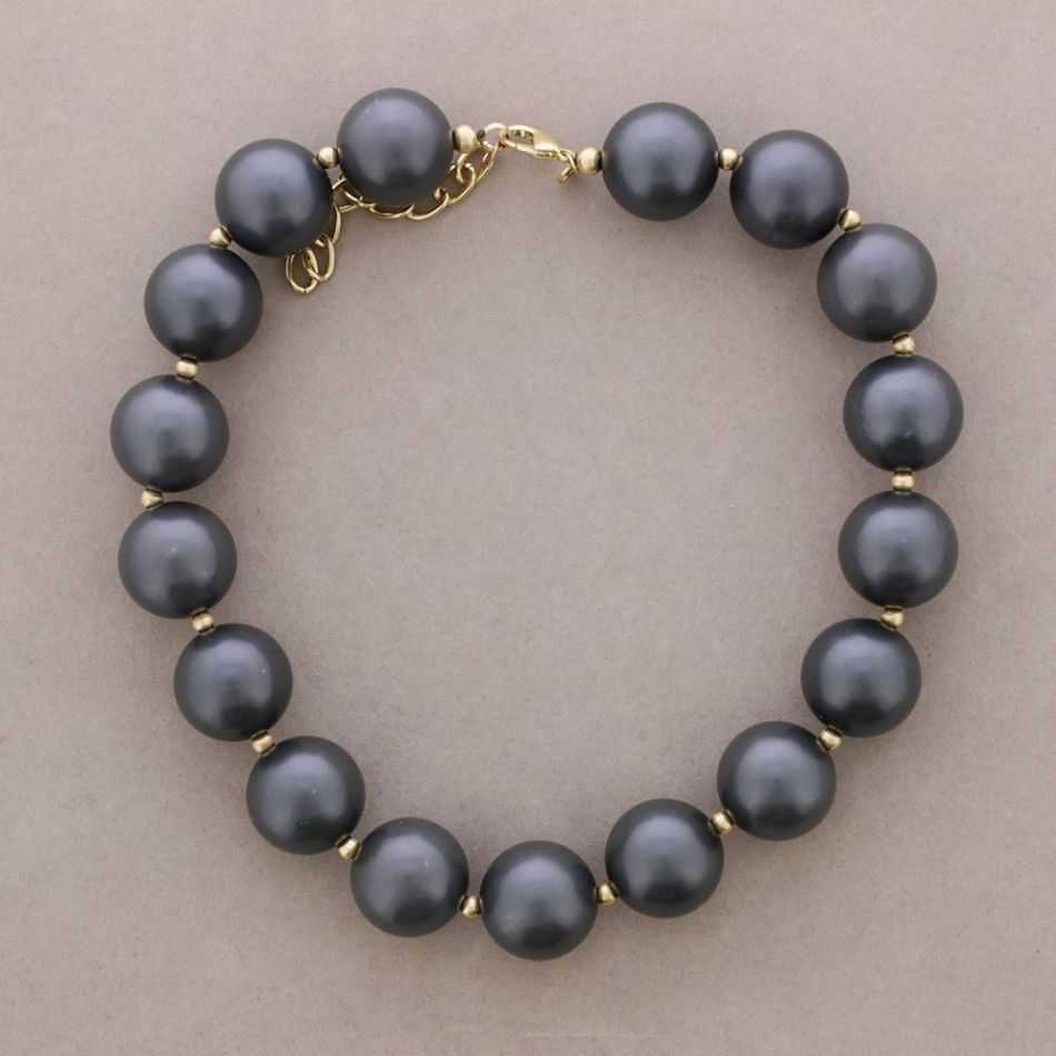 SHORT NECKLACE BEADS BALLS METALLIC FINISH
