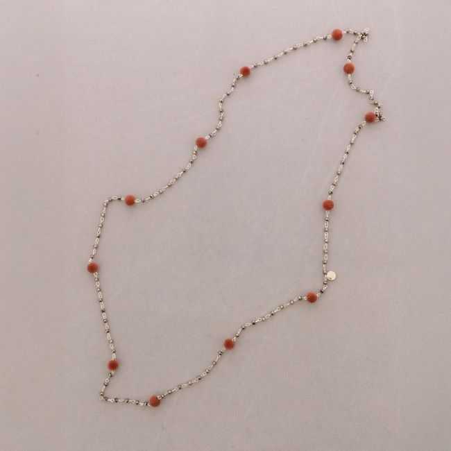 LONG NECKLACE FACETED CRYSTAL BEADS VELVET BEADS 120CM