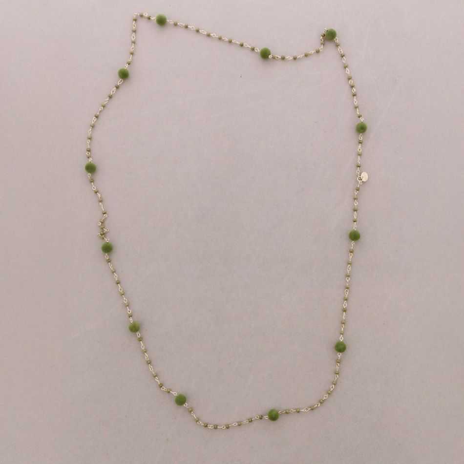 LONG NECKLACE FACETED CRYSTAL BEADS VELVET BEADS 120CM