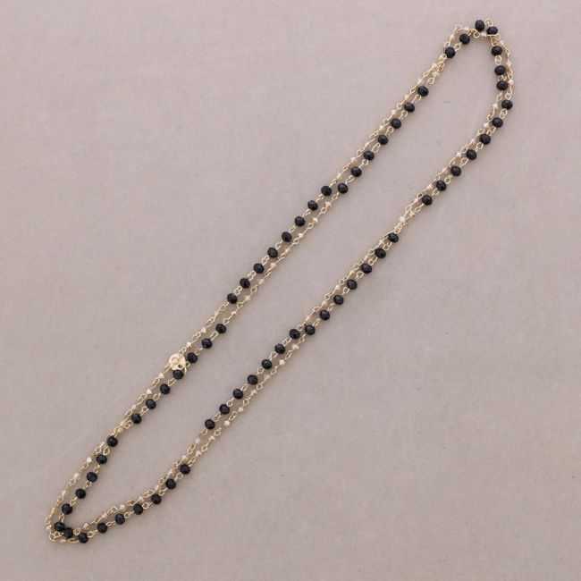 LONG NECKLACE FACETED CRYSTAL BEADS 150CM