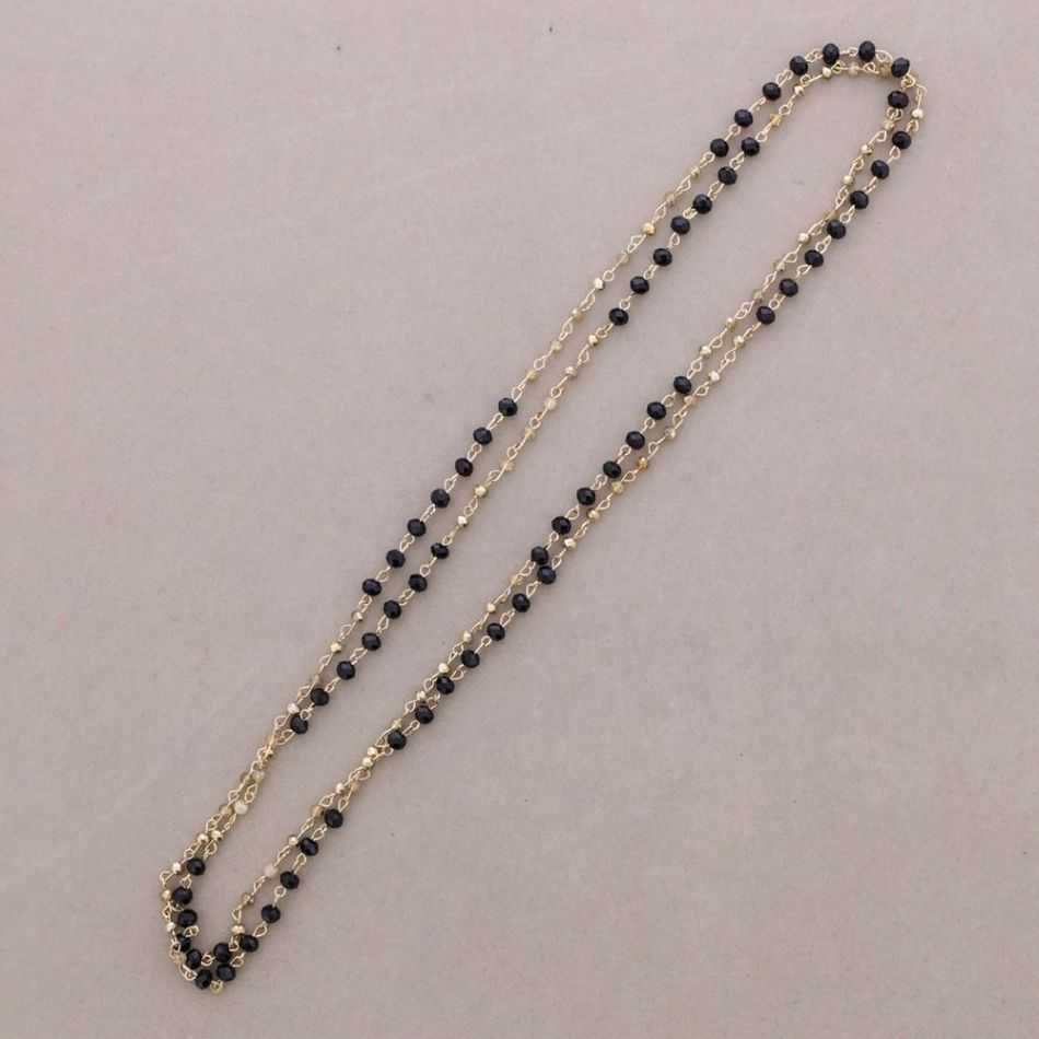 LONG NECKLACE FACETED CRYSTAL BEADS 150CM