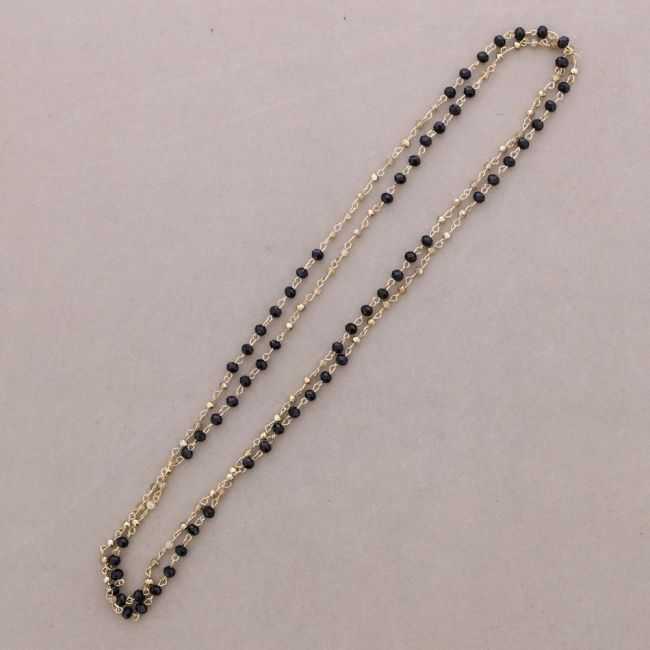 LONG NECKLACE FACETED CRYSTAL BEADS 150CM