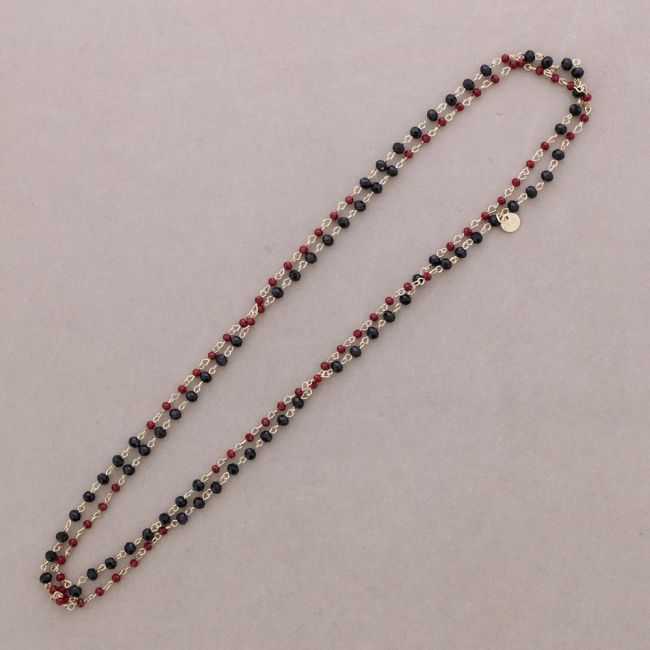 LONG NECKLACE FACETED CRYSTAL BEADS 150CM