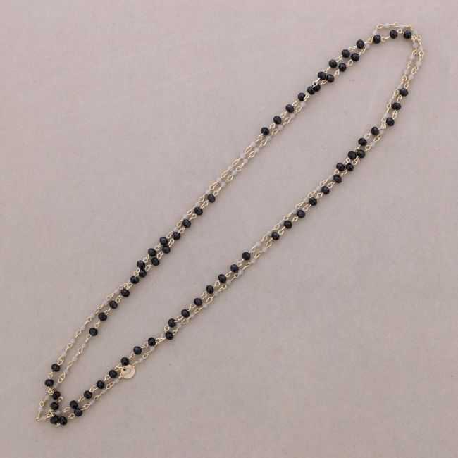 LONG NECKLACE FACETED CRYSTAL BEADS 150CM