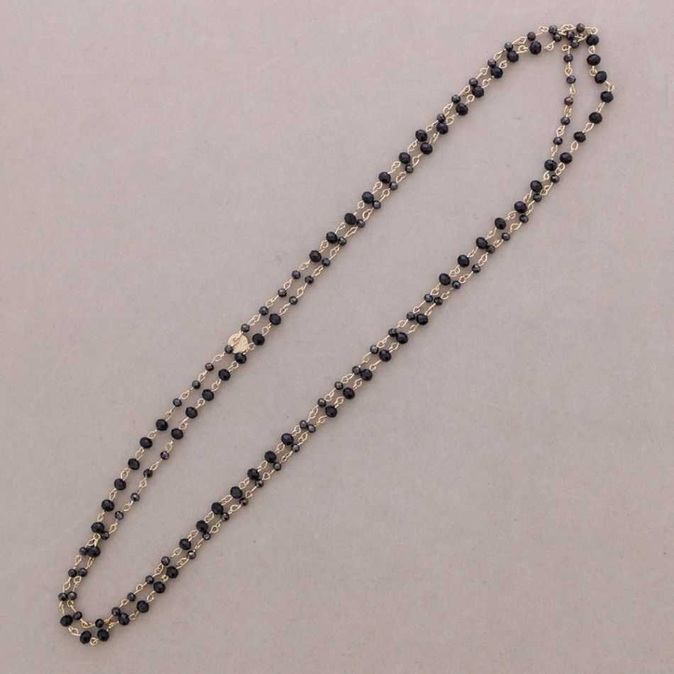 LONG NECKLACE FACETED CRYSTAL BEADS 150CM