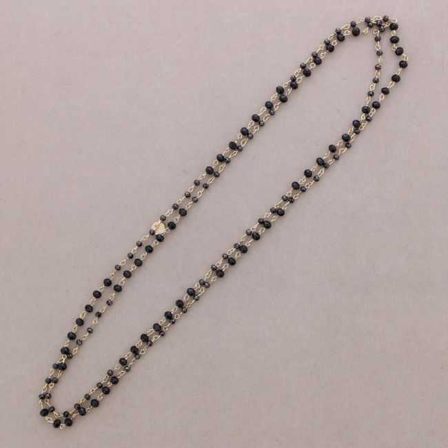 LONG NECKLACE FACETED CRYSTAL BEADS 150CM
