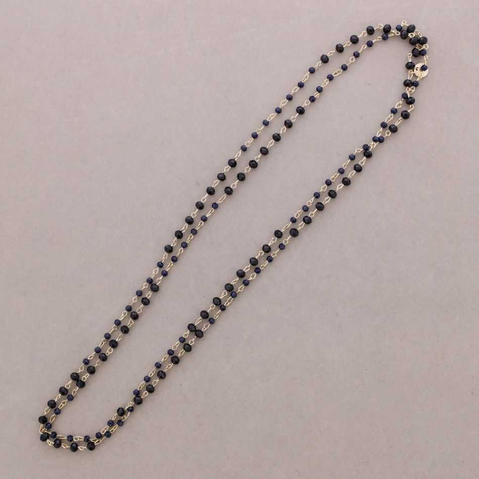 LONG NECKLACE FACETED CRYSTAL BEADS 150CM
