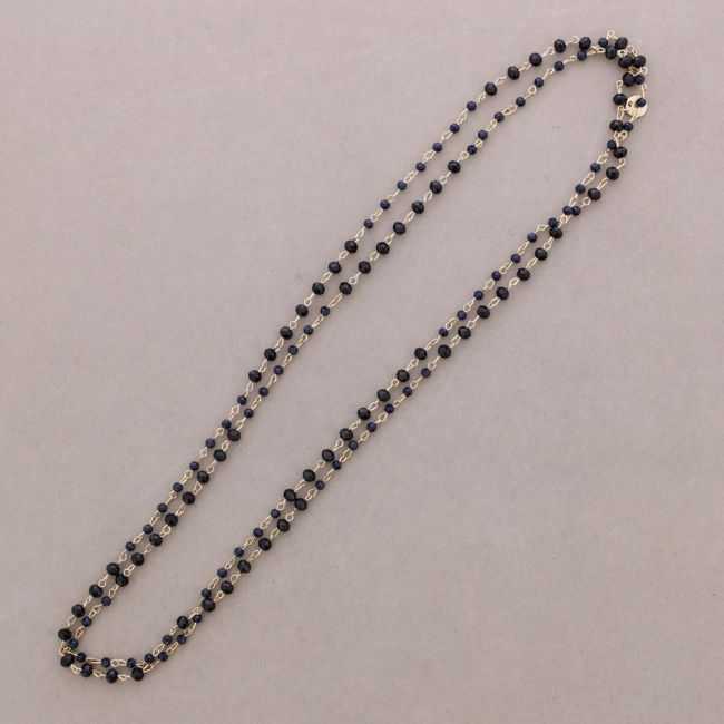 LONG NECKLACE FACETED CRYSTAL BEADS 150CM