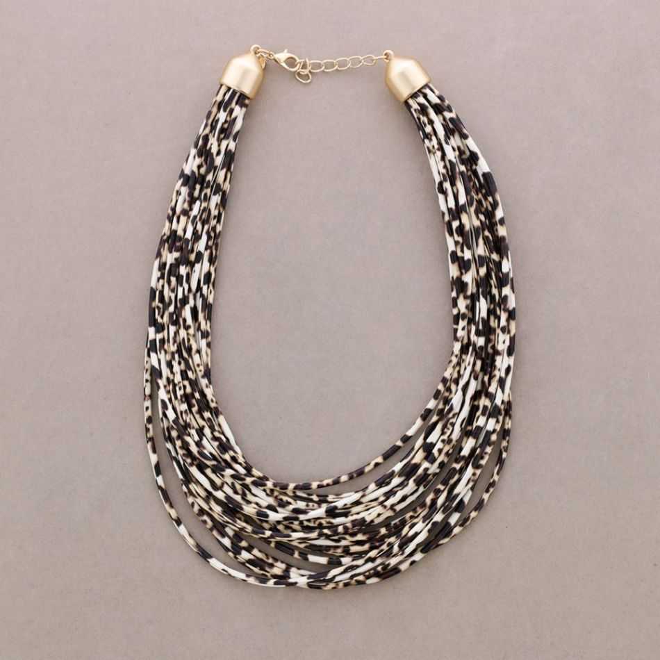 PRINTED MULTI-STRAP SHORT NECKLACE