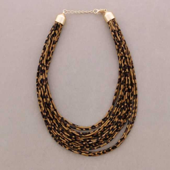 PRINTED MULTI-STRAP SHORT NECKLACE