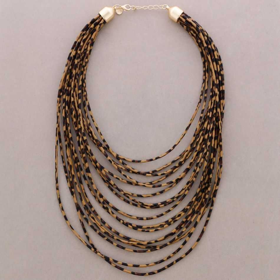 PRINTED MULTI-STRAP NECKLACE