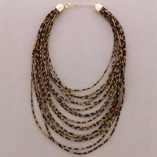 PRINTED MULTI-STRAP NECKLACE