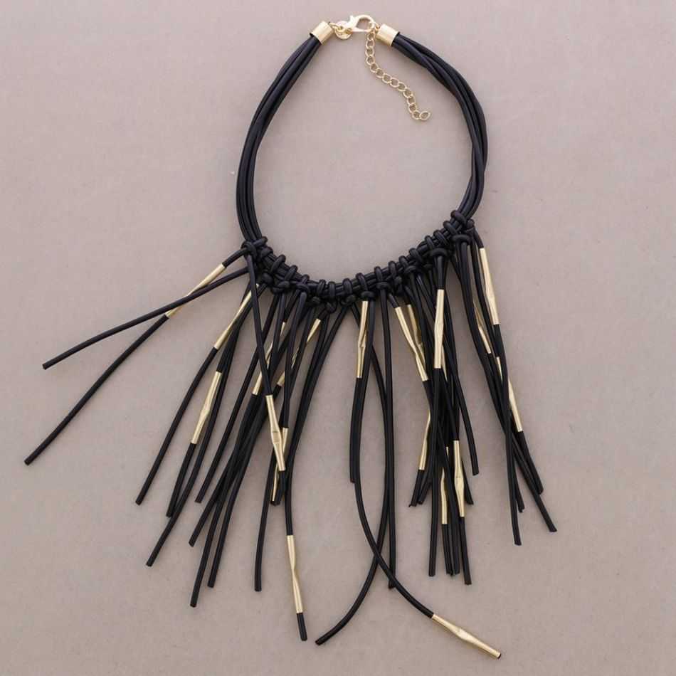 GARGANTILLA CORDÓN SINTÉTICO FLECOS TUBOS METAL