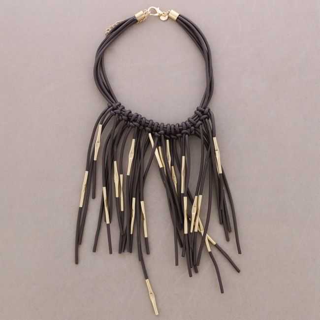 GARGANTILLA CORDÓN SINTÉTICO FLECOS TUBOS METAL