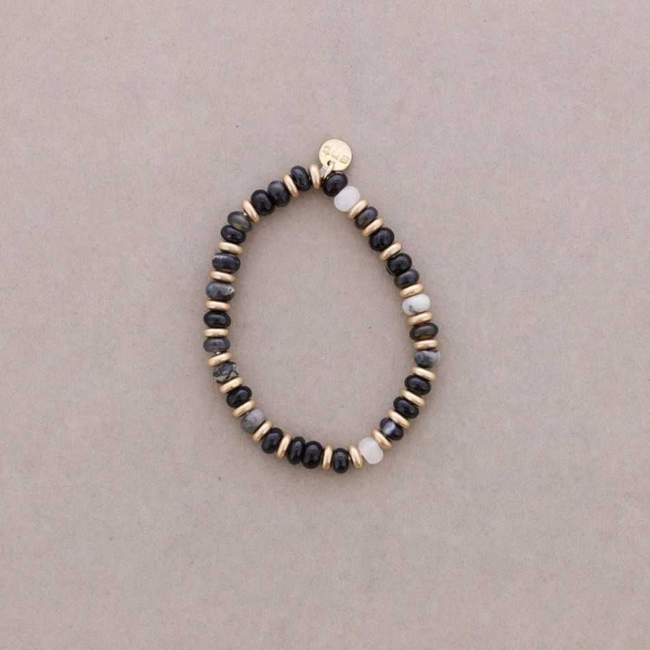 PULSERA ELÁSTICA  CUENTAS PIEDRA