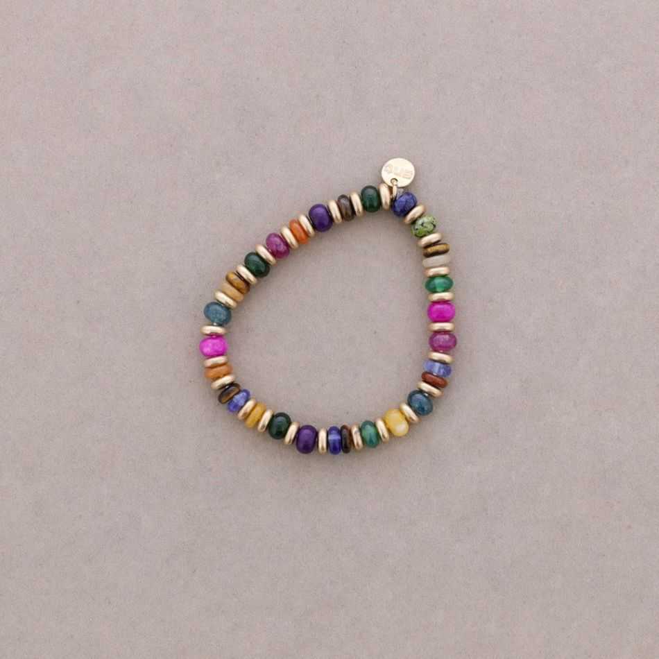 PULSERA ELÁSTICA  CUENTAS PIEDRA
