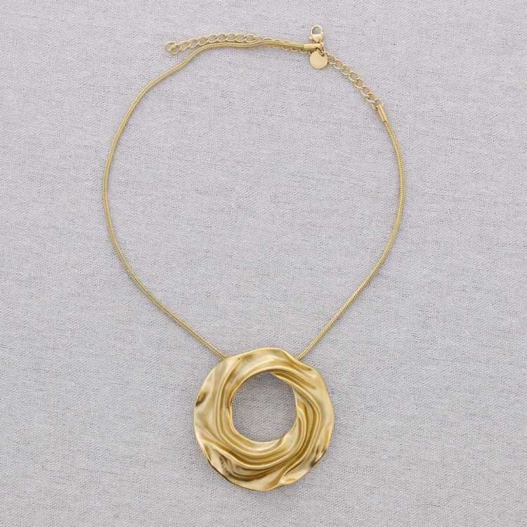STEEL CHOKER PENDANT FOLDED RING