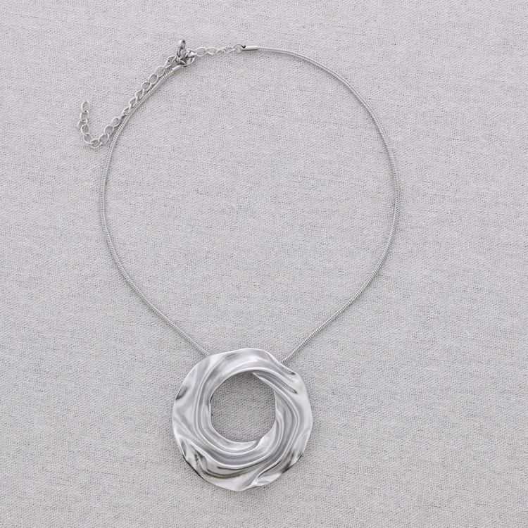 STEEL CHOKER PENDANT FOLDED RING 2