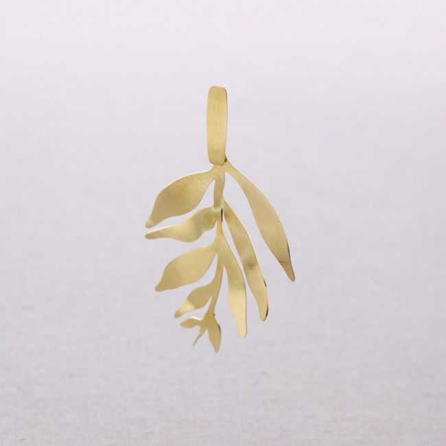 PENDIENTES ACERO COLGANTE RAMA HOJA